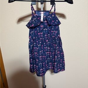 Cherokee Navy Dress with Pink Flamingos